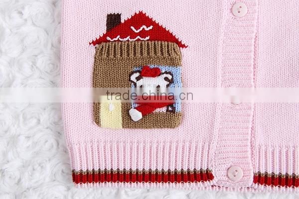 Dongguan manufactured kids thick wool knit sweater coat pattern