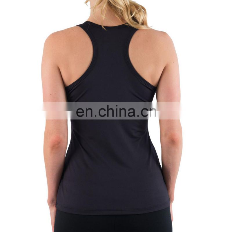 racer back womens black nylon spandex moisture wicking running tank tops sports womens tank tops custom