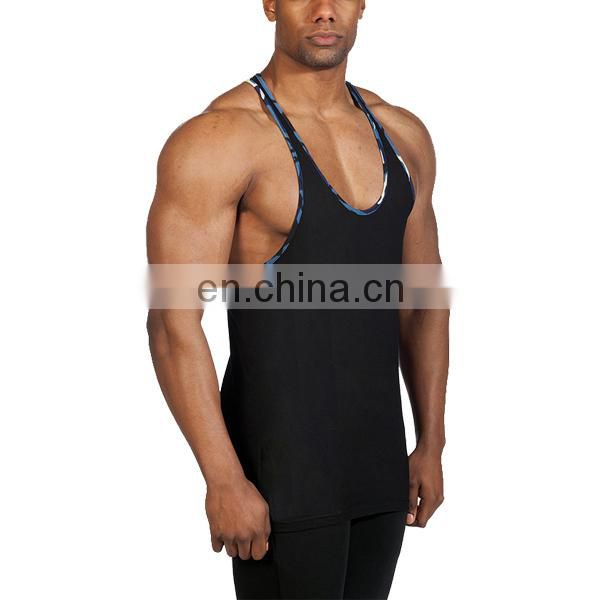 leopard binding sports running singlets mens gym trainning singlets 100%cotton