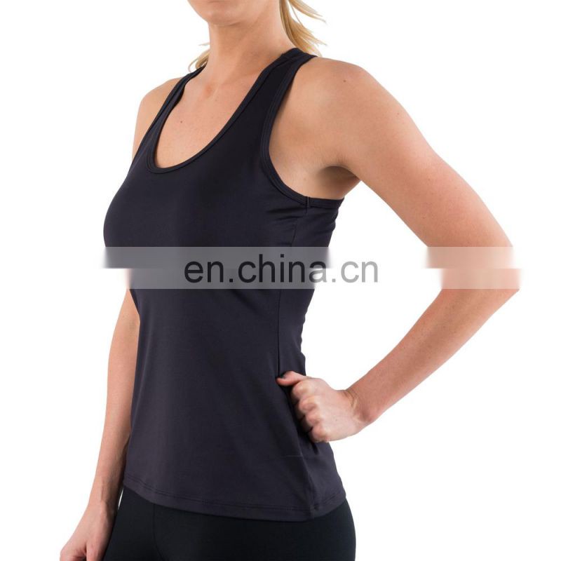 racer back womens black nylon spandex moisture wicking running tank tops sports womens tank tops custom