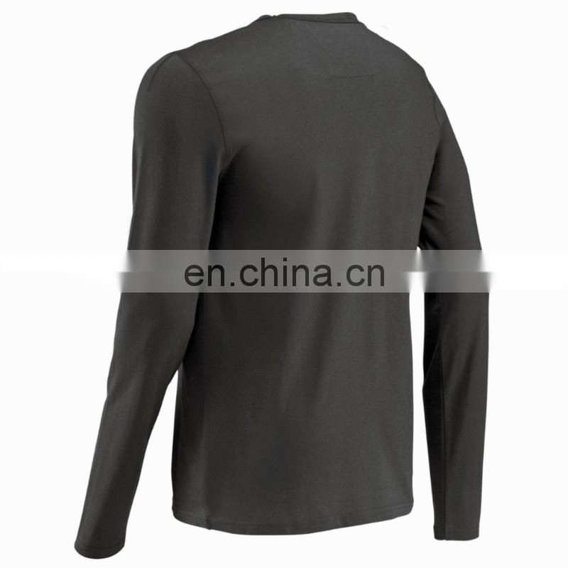95%polyester 5%spandex long sleeve mens O-neck running jogging t-shirts flat lock cover stitching