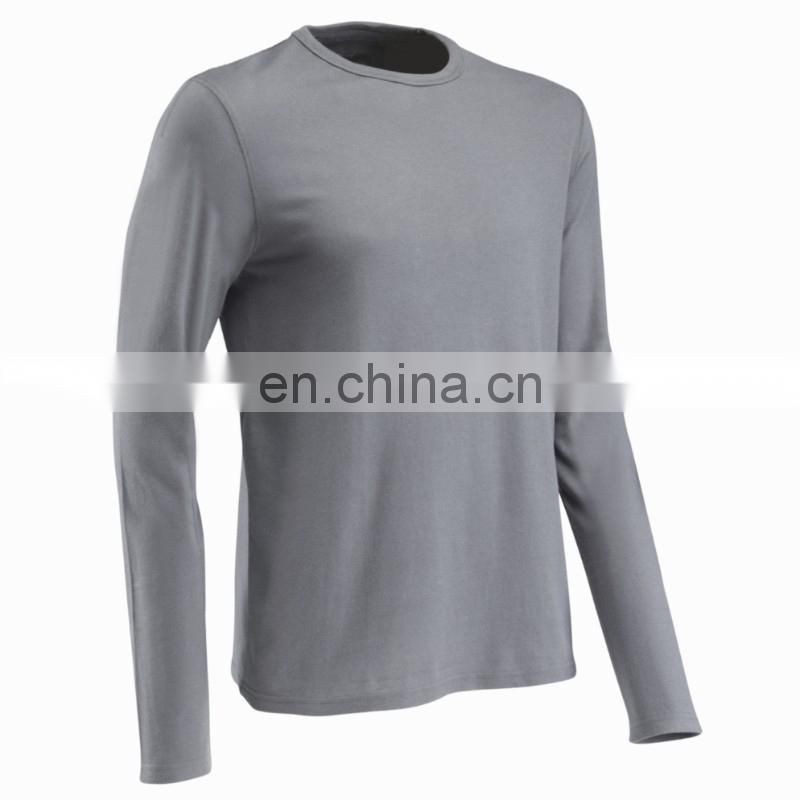 95%polyester 5%spandex long sleeve mens O-neck running jogging t-shirts flat lock cover stitching