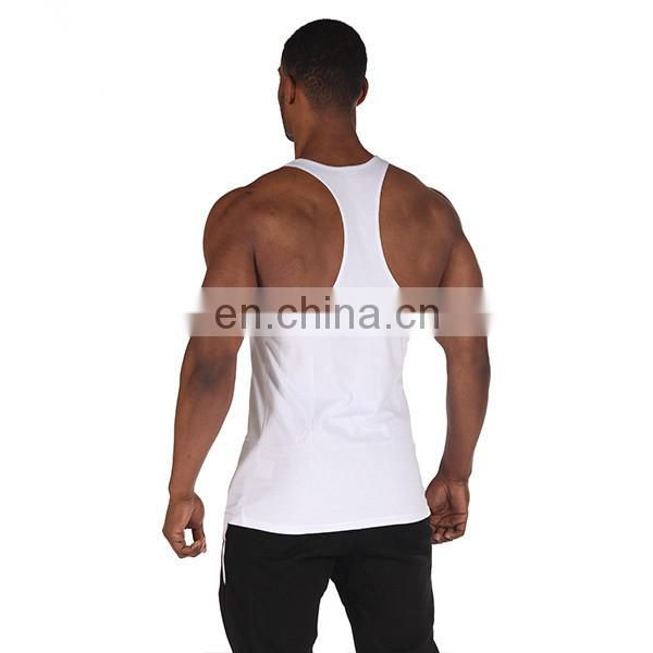 cheap muscle mens body building sports tank tops white custom 100%cotton gym tank tops