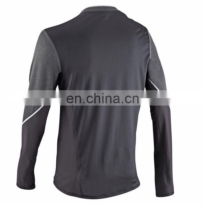 moisture wicking anti-bacterial mens long sleeves running sports t-shirts cooldry polyester spandex trainning t-shirts custom