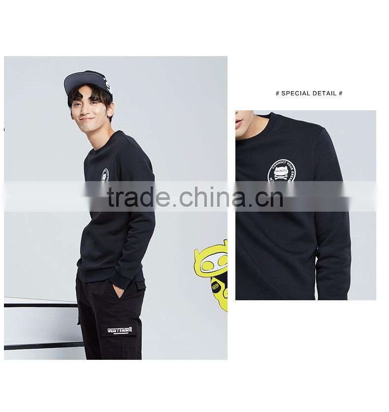 2017 New Winter Mens Oversized Cotton Fleece Printed Pullover Sweatshirts For Men