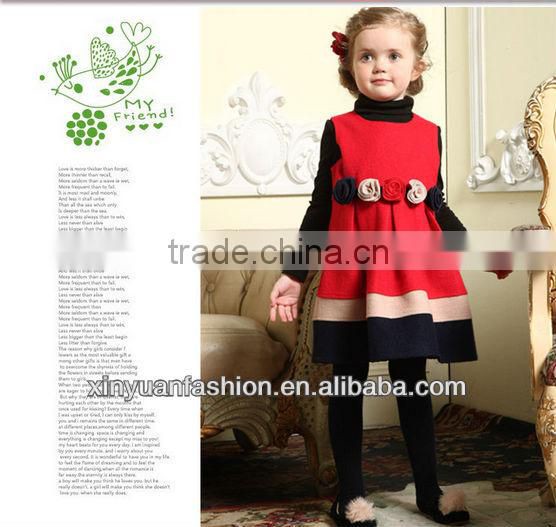 Children princess dress girls vest skirt red dress cloth for New Year