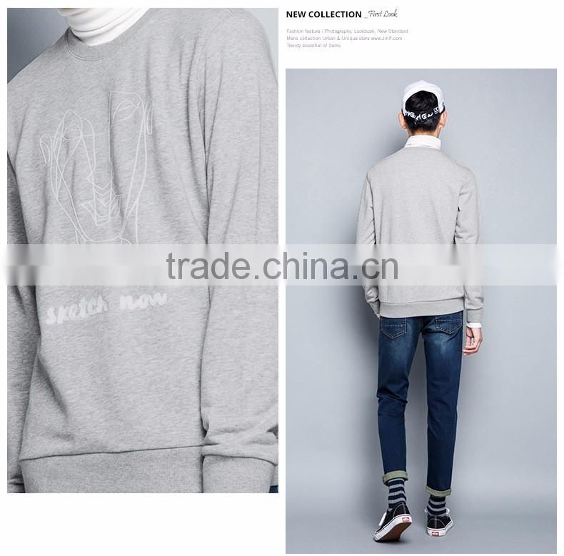 New Autumn Sweatshirts Men's Crewneck French Terry Printed Sweatshirts/Jackets,Hot Sale Long Sleeve Pullover Sweatshirts for Men
