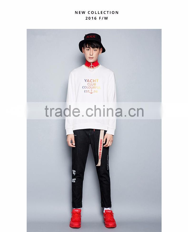 Men's Casual Pure Color Printed Long Sleeve Sweatshirts,Custom Cheap Fashion Crewneck Printed Sweatshirts for Men