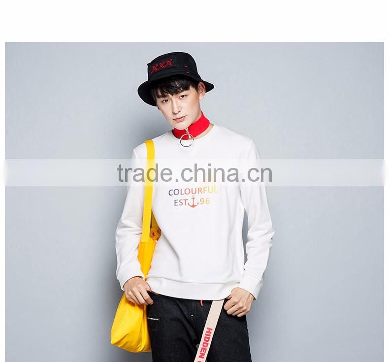 Men's Casual Pure Color Printed Long Sleeve Sweatshirts,Custom Cheap Fashion Crewneck Printed Sweatshirts for Men