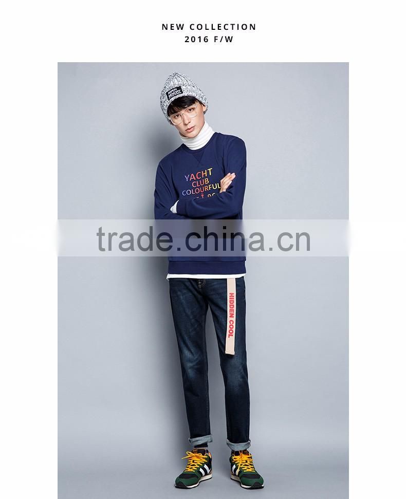 Men's Casual Pure Color Printed Long Sleeve Sweatshirts,Custom Cheap Fashion Crewneck Printed Sweatshirts for Men