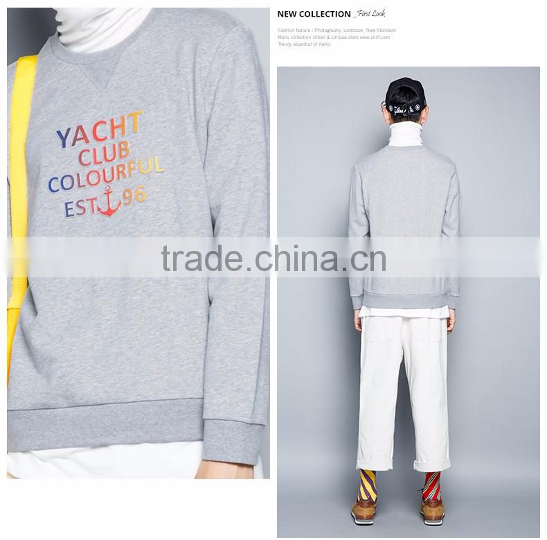 Men's Casual Pure Color Printed Long Sleeve Sweatshirts,Custom Cheap Fashion Crewneck Printed Sweatshirts for Men