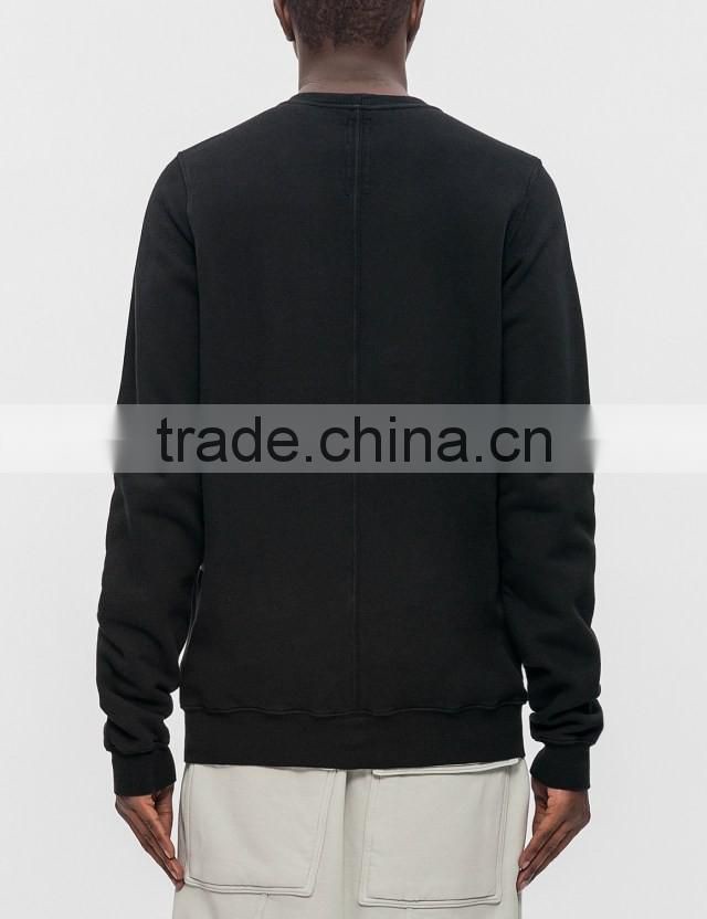 2017 wholesale high quality mens plain pullover spring sweatshirt hoody without hood