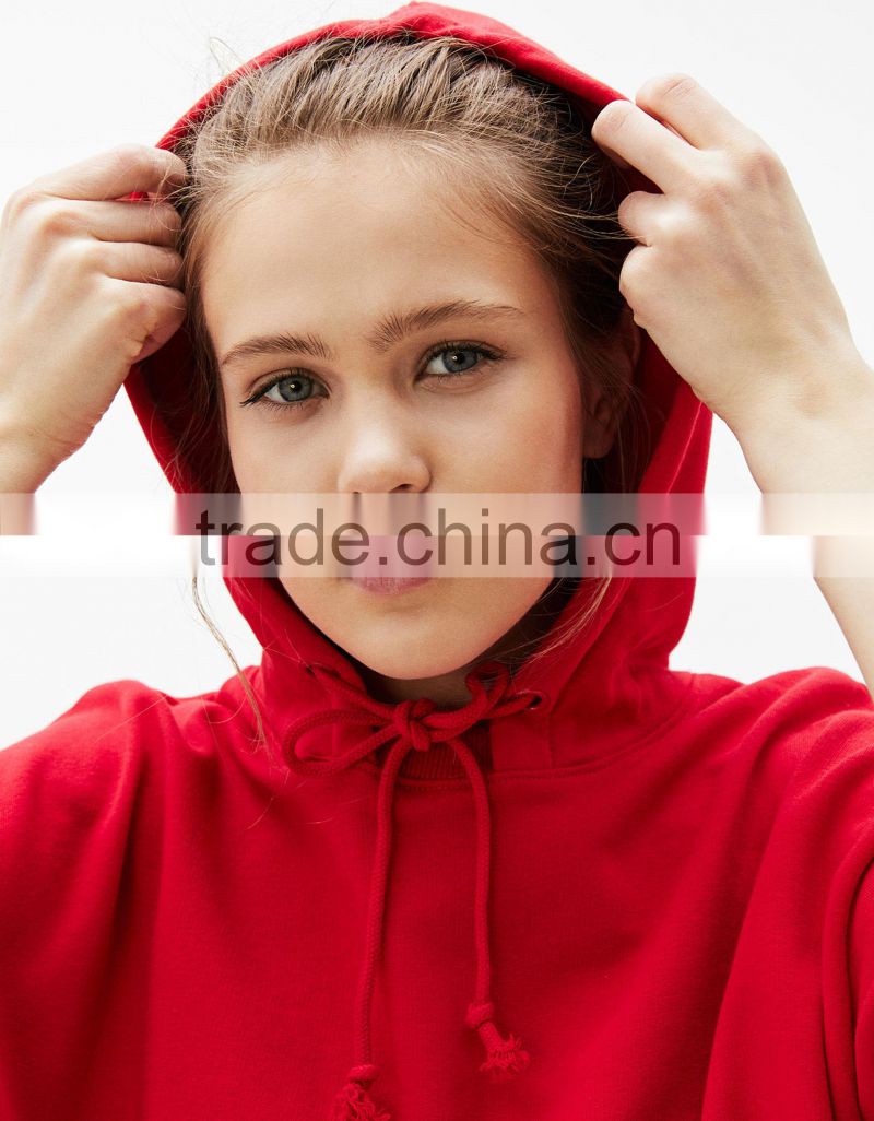 Wholesale 100% Cotton Hoodies Plain Blank Crop Top French Terry Hoodies Women