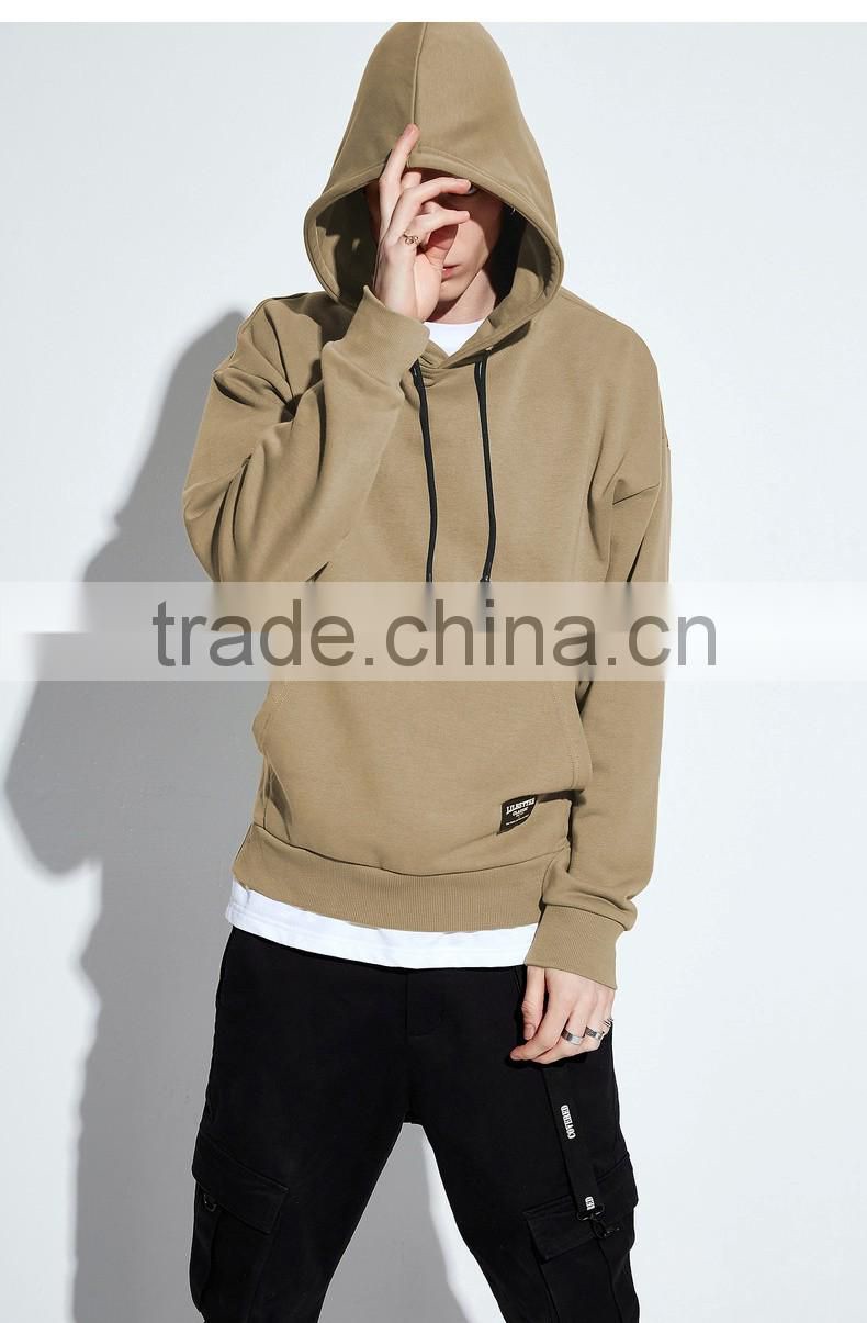 100% cotton drawstring pullover longline french terry sweatshirt hoodies manufacturers