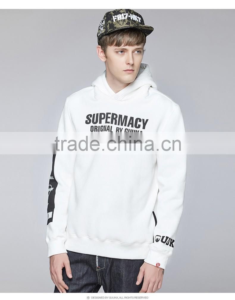 Wholesale Autumn Street Fashion Cotton Mens Gym Hoodie Black Hip Hop Hoodies