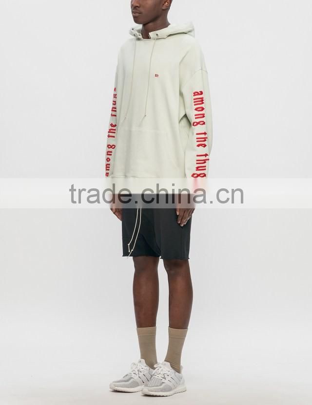 2017 custom mens lightweight cotton print oversized sweatshirt