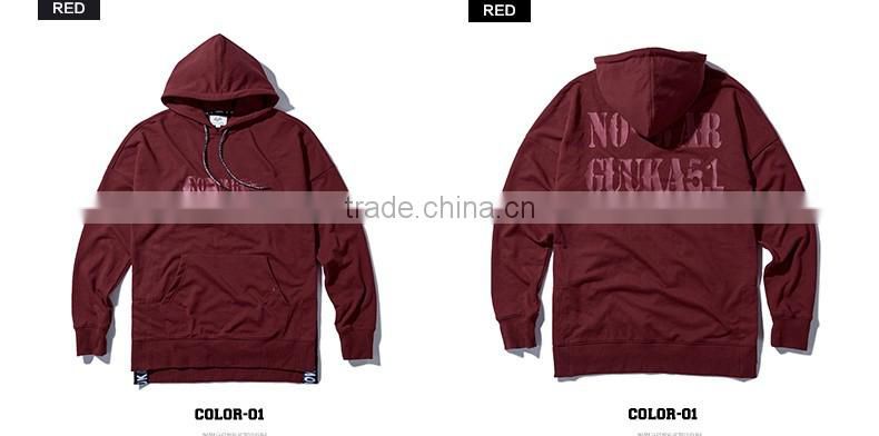 100% cotton drawstring pullover longline french terry sweatshirt hoodies manufacturers