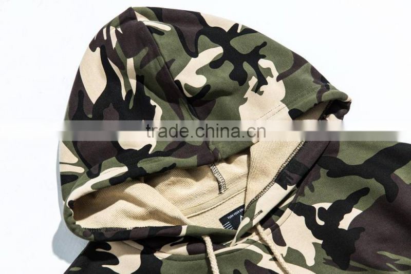 wholesale camo short sleeve hoodie sweatshirt with embroidery design