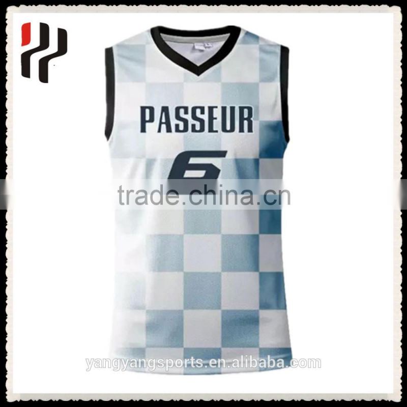 Hot sale 2016 best latest subliamtion basketball jersey design