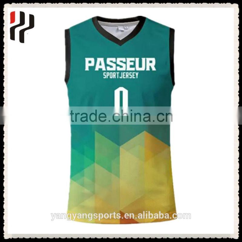 Hot sale 2016 best latest subliamtion basketball jersey design