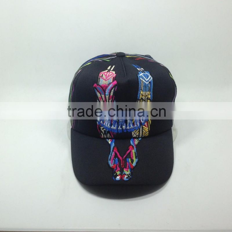 Black sports hats custom trucker mesh baseball caps