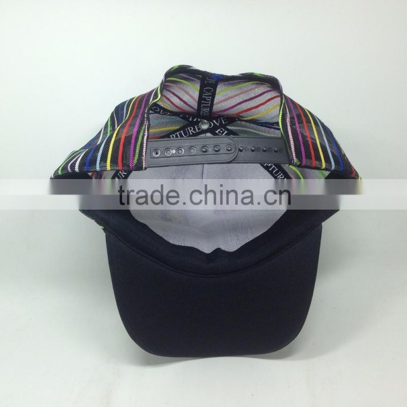 Black sports hats custom trucker mesh baseball caps