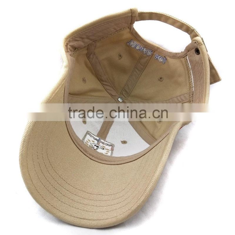 100% Cotton 6 Panel Custom Baseball Cap Adjustable Performance Hat