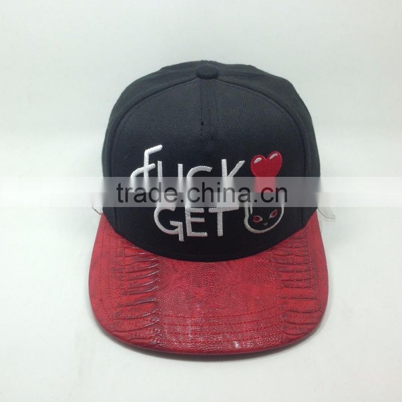 Custom hat nylon flat brim snapback hats with rope