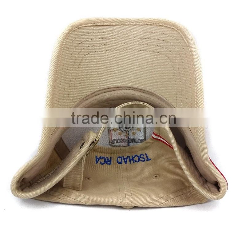 100% Cotton 6 Panel Custom Baseball Cap Adjustable Performance Hat