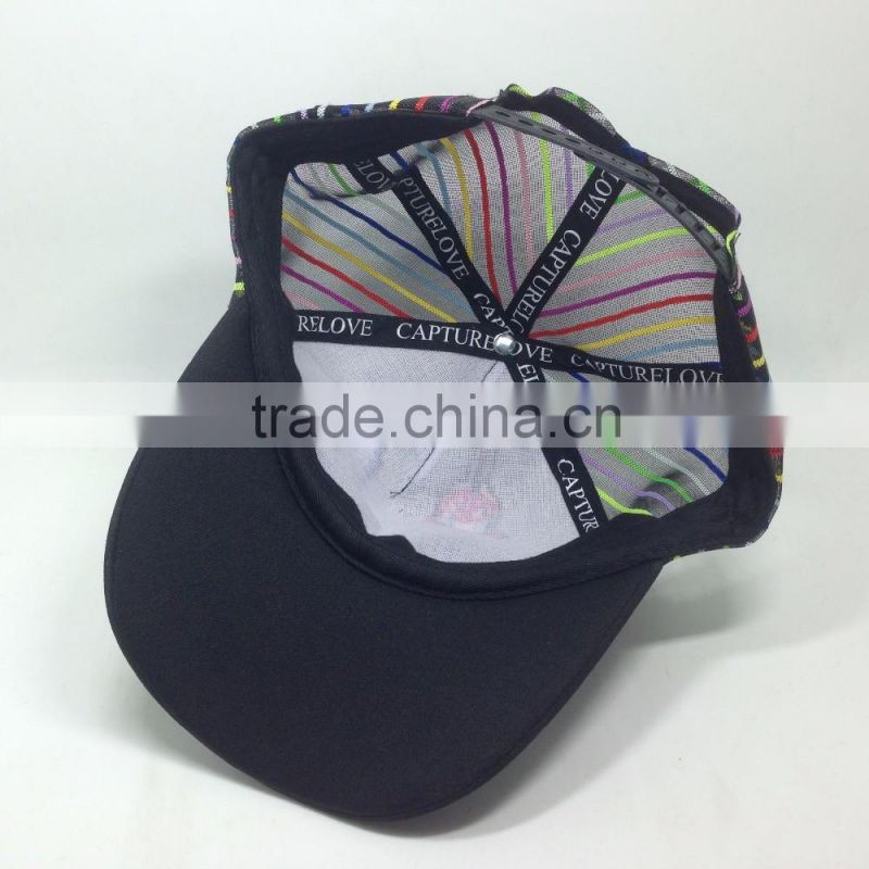 Black sports hats custom trucker mesh baseball caps