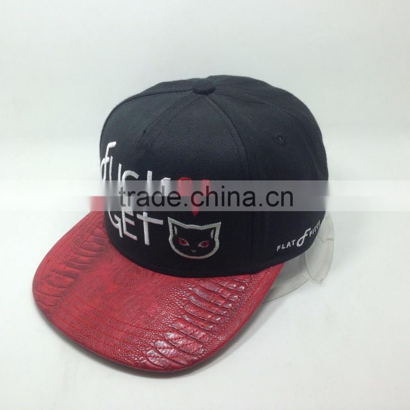 Custom hat nylon flat brim snapback hats with rope