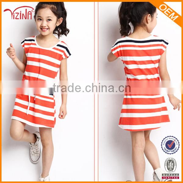 Cute kids sleeveless cotton frocks design wholesale