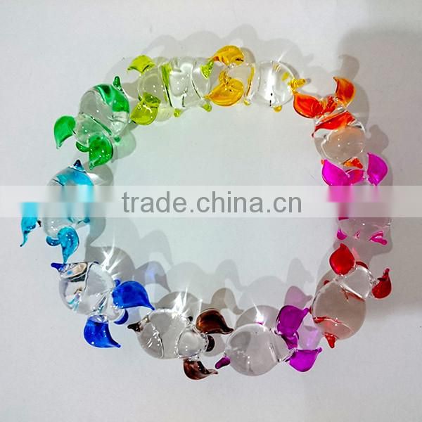 Tiny Pig Hand Painting Colorful Multicolor Blown Glass Art Figurines Home Decor / Farm Animal Collection