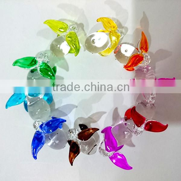 Tiny Whale Hand Painting Rainbow Multicolor Blown Glass Art Figurines Home Decor / Sea Beach Collection