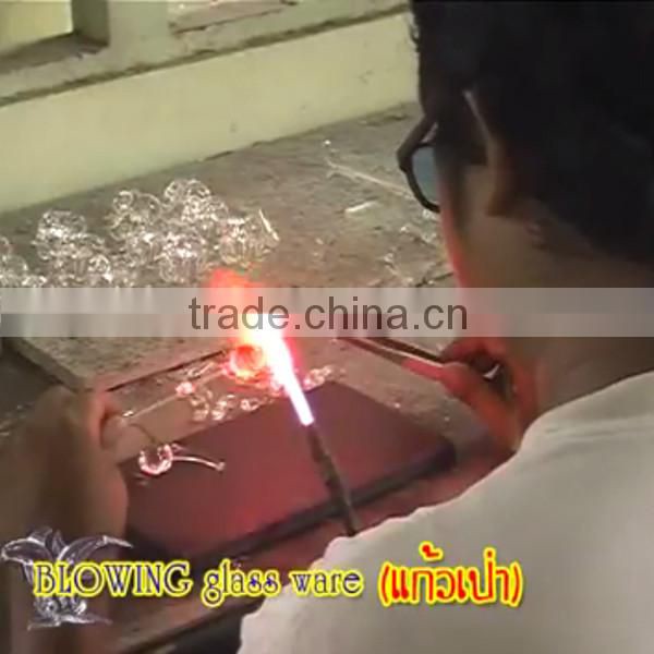 Crystal Crab Family Handmade Clear Blown Art Glass Figurines Miniature Home Decor / Animal Collection