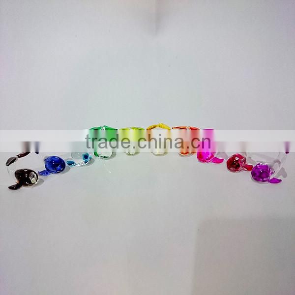 Tiny Whale Hand Painting Rainbow Multicolor Blown Glass Art Figurines Home Decor / Sea Beach Collection
