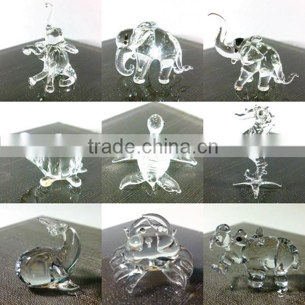 Tiny Crystal Horse Hand Blown Clear Glass Art Figurines Wild Animal Collection Home Decor