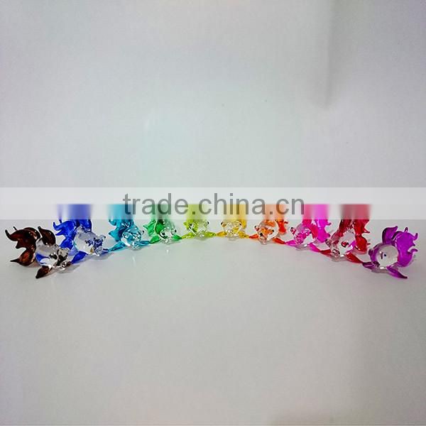 Tiny Goldfish Hand Painting Colorful Multicolor Blown Glass Art Figurines Home Decor / Fish Collection
