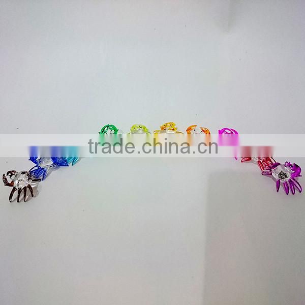 Tiny Crab Hand Painting Colorful Multicolor Blown Glass Art Figurines Home Decor / Sea Beach Collection