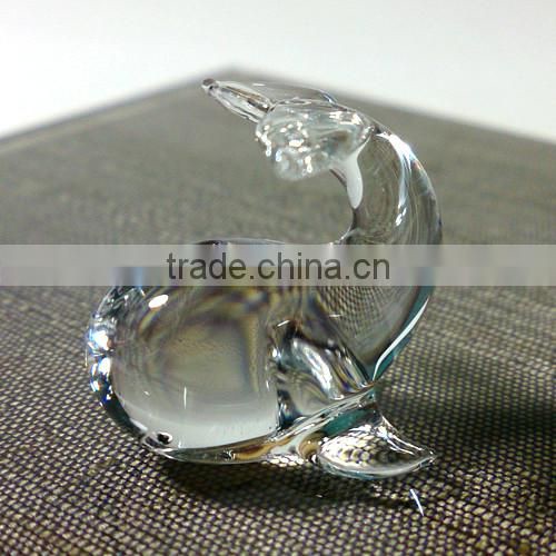 Tiny Crystal Goldfish Hand Blown Clear Glass Art Figurines Miniature Fish Collection Home Decor