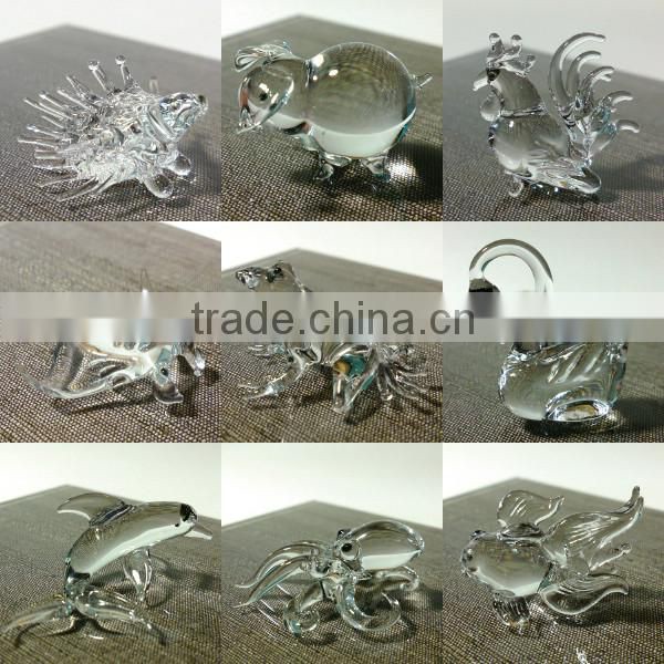 Tiny Crystal Horse Hand Blown Clear Glass Art Figurines Wild Animal Collection Home Decor