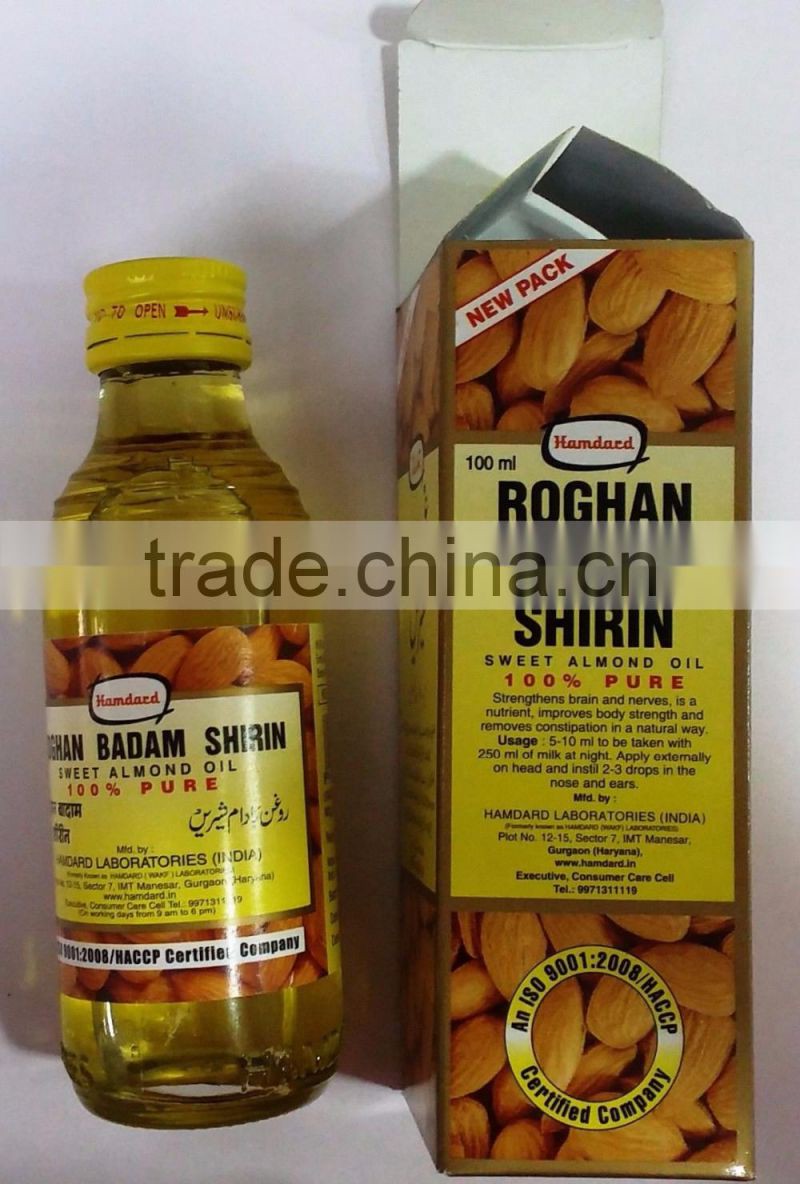 Hamdard Roghan Badam Shirin :: 100 ML :: 100% Pure Sweet Almond Oil :: Hamdard