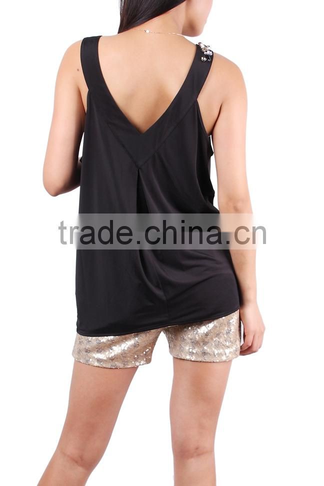 2015 new fashion ladies cowl neck top FH20140008