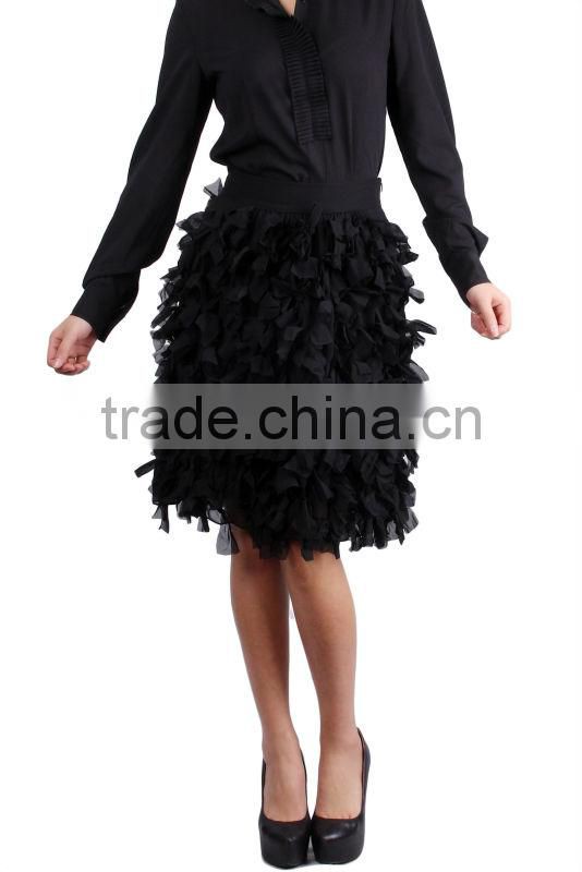Ladies Fashion sexy Long Sleeve black tiered skirt latest dress designs photos