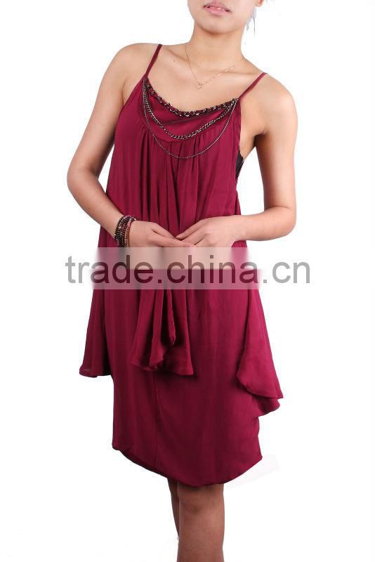 2015 latest fashion ladies thin strap dress