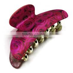 acrylic rose effect hair claw clips