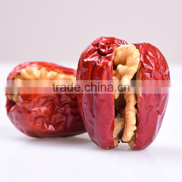 Red dates with walnut kernels