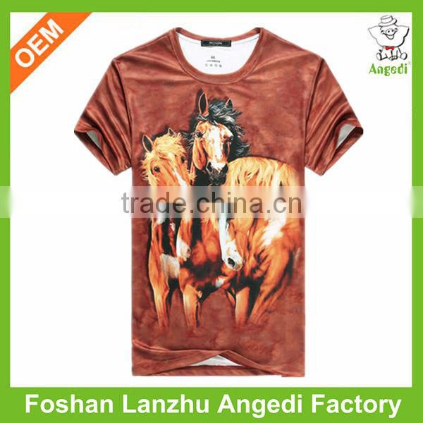 OEM Trendy Fashion AOP 3d printing short sleeve polyester quick dry t-shirt