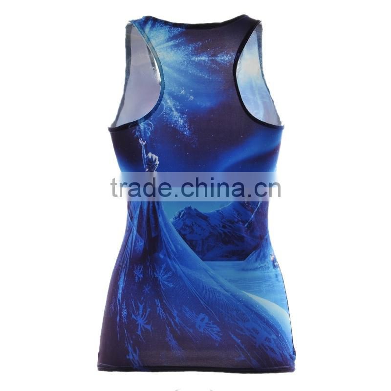 custom ladies racer back quick dry and skinny all over printing tank tops ,yoga sleeve shirt ,sport tanks