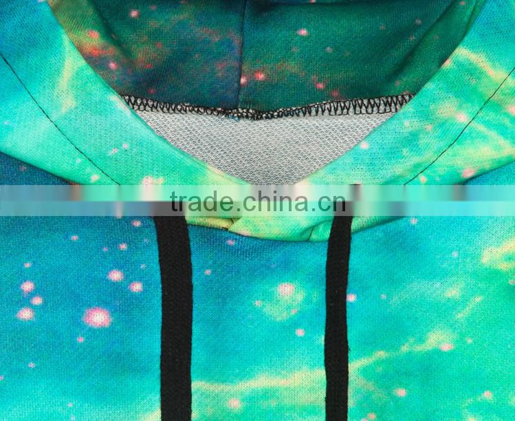 custom fashionable European style ladies and mens all over 3D printing pull over hoodies